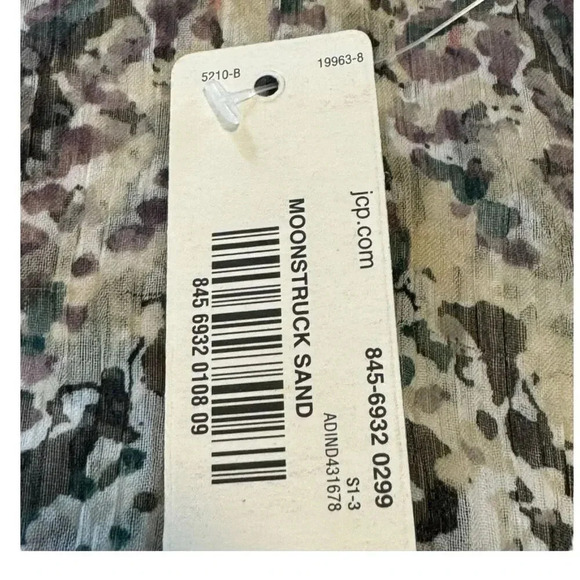 NEW a.n.a. Women’s Large Moonstruck Sand Semi-Sheer Tie Neck Boho Top‎ NWT - Picture 7 of 8